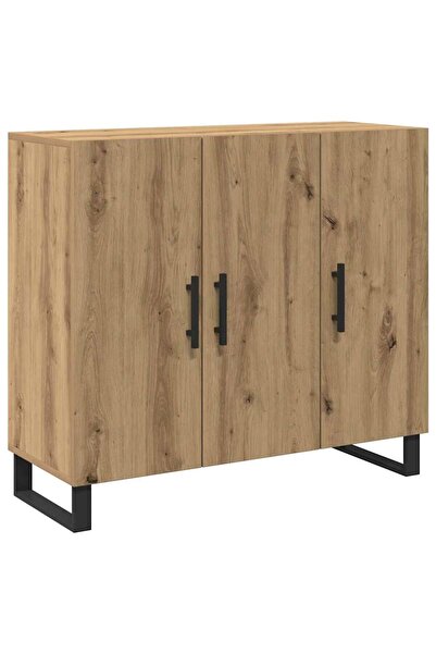 vidaxl Bufet Stejar Artizanal 90 x 34 x 80 cm Lemn compozit