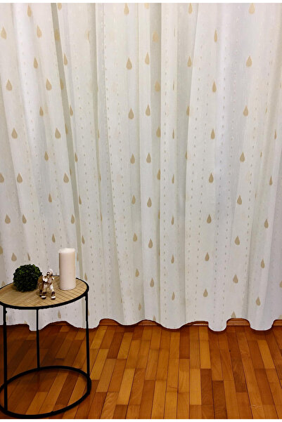 Liz Line Perdea brodata mecanic, culoare ivoire/cappuccino, 350x245cm, din co...