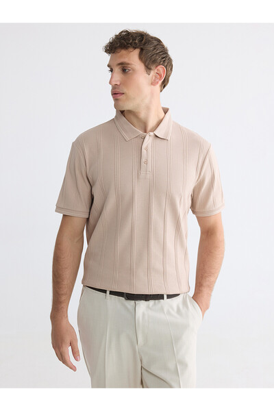 LC Waikiki Vizyon New Season Polo Collar Textured Men's T-Shirt