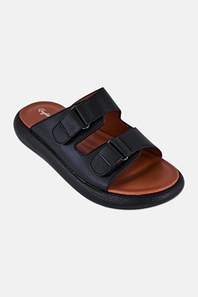 English Laundry Men Slip On Arabic Sandals, Black