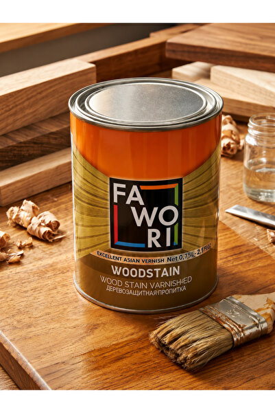 Fawori Wood Stain Vernikli Ahşap Koruyucu Şeffaf 0,75 L