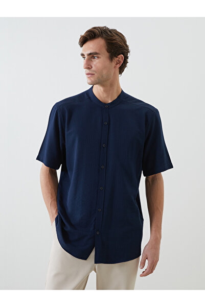 LC Waikiki Nevavm Regular Fit Short Sleeve Dobby Men's Textured Shirt with Di...