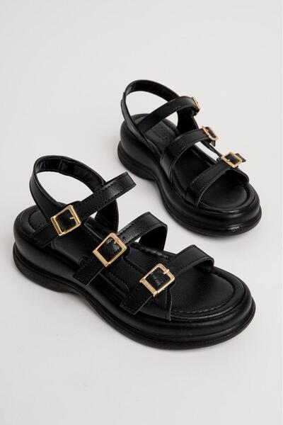 Grafen Kids Kadın 3 Toka Aksesuralı Bilekten Bağlamalı Ortopedik Taban Sandal...