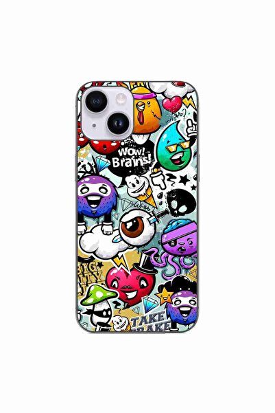 OEM Husa compatibila cu Apple iPhone 14 Silicon Gel Tpu Model Pop Art Graffiti