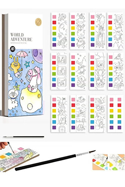 This Pocket Watercolor Painting Book with Brushesn Pocket Watercolor Drawing ...