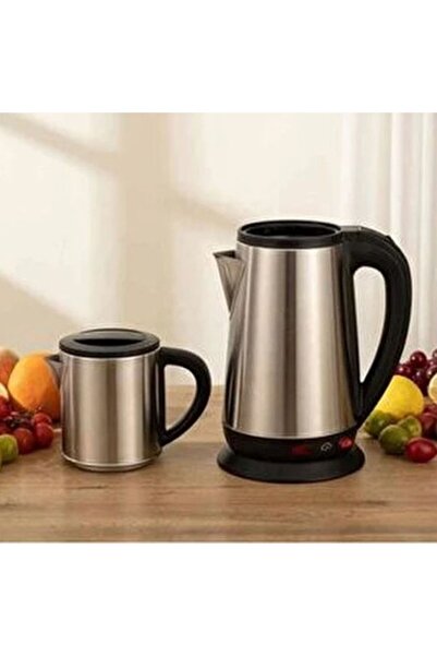 5M ZÜCCACİYE Electric Inox 1.8 Lower 0.8 Upper Teapot Tea Maker Kettle 1500 Watt
