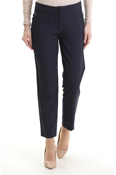 sefamerve Pantalone ravnih nogavica 4004-05 tamnoplave