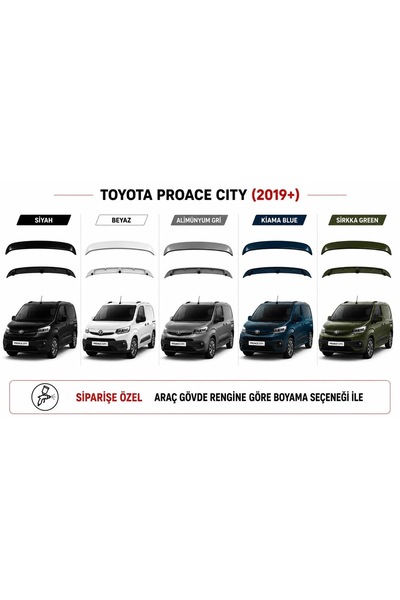 SpoilerLAB TOYOTA PROACE CITY 2019+ ABS PLASTİK GRİ SPOİLER
