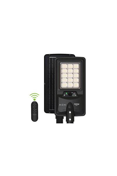 ACK 100W Solar Sokak Armatürü 6500K Beyaz Işık Güneş Enerjili AT42-09031