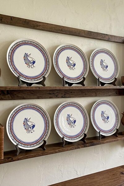 ALBETTO 6-Piece Porcelain Serving Plate Presentation Plate 27cm Saray Bahçesi