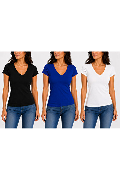 MRV DESIGN V-Neck Body 3-Piece Set - Black Saks White