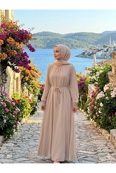 ZEROGAPRİSE فستان نسائي بحزام خصر وغطاء رأس
