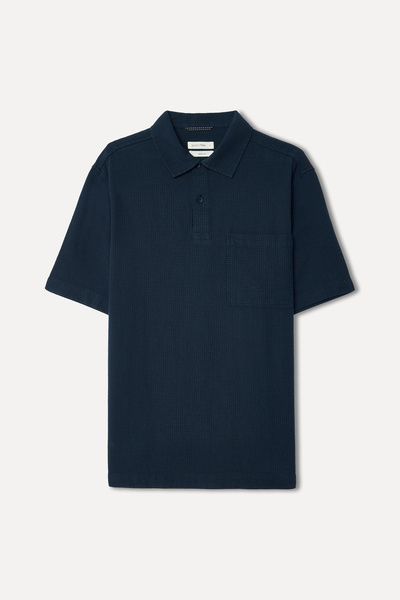 Mudo Men's Navy Blue Regular Fit Short Sleeve Shirt