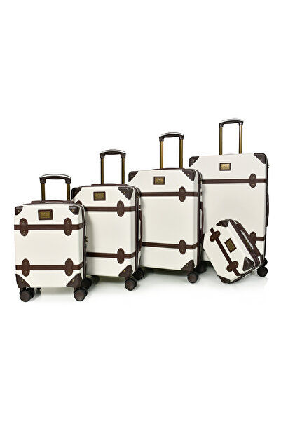 MORANO Travel Bag Classic Morano 5 Pieces Fiber Leather Luxury Bag Set (Dark ...