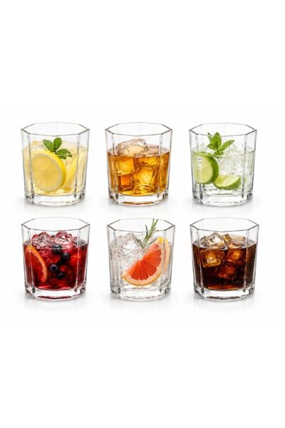 Delisoga Set 6 pahare din sticla Delisoga, Ideale pentru whisky, apa si suc, ...