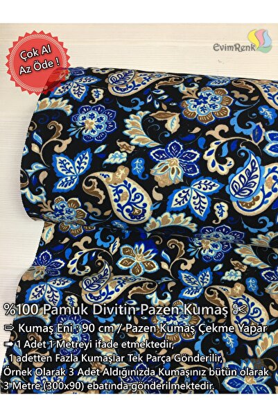 Renk Tekstil Yeni Divitin Pazen Metrelik Kumaş - Elbise - Hobi Tasarım - %100...