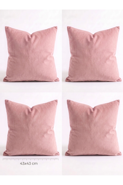 Bercem Home Luxury Velvet Powder Decorative Throw Pillow Set (4 Pieces) - Sof...