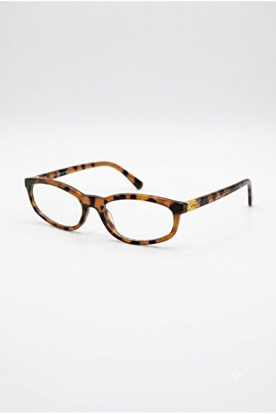 PİYESBOUTİQUE Leopard Bone Gold Metal Detailed Transparent Women Men Unisex B...
