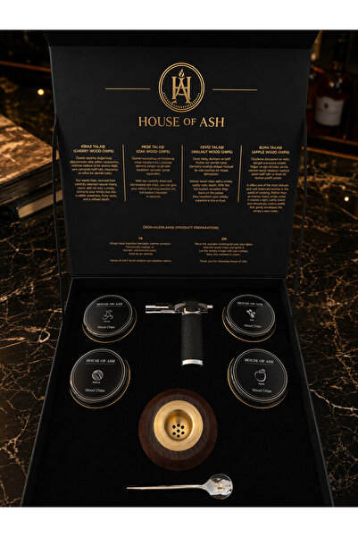 House of Ash Viski Tütsüleme Seti ve Sergileme Standı / Kokteyl Tütsüleme Kit...