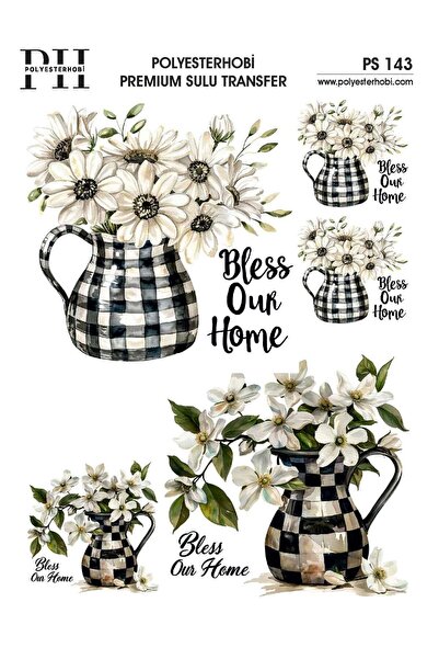 POLYESTERHOBİ Premium Sulu Transfer 25X35 CM DAMA DESENLİ PS 143