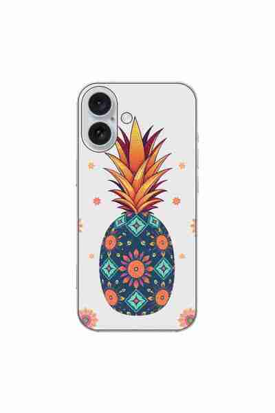 OEM Θήκη συμβατή με Apple iPhone 16 από σιλικόνη gel TPU με σχέδιο φλοράλ ανανά