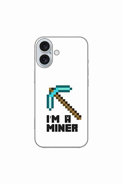 OEM Husa compatibila cu Apple iPhone 16 Silicon Gel Tpu Model Minecraft Miner