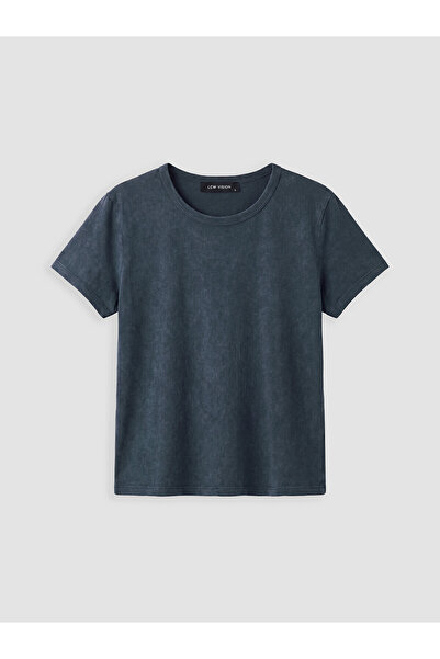 LC Waikiki Nevavm Women's T-Shirt with Oval Collar and Difference