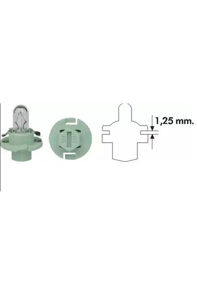 MAGNETI MARELLI Bec iluminat bord PBX4 12V 2W conector BX8,4d verde