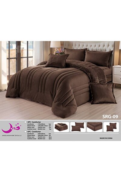 Moon Double Bed Winter Plain Fur Bedspread 6 Pieces - Plain Fur Winter Duvet ...