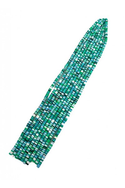 OEM Silicone Beads String 40 Cm Mixed Colored Mostly Turquoise 10/ Top Bottom...