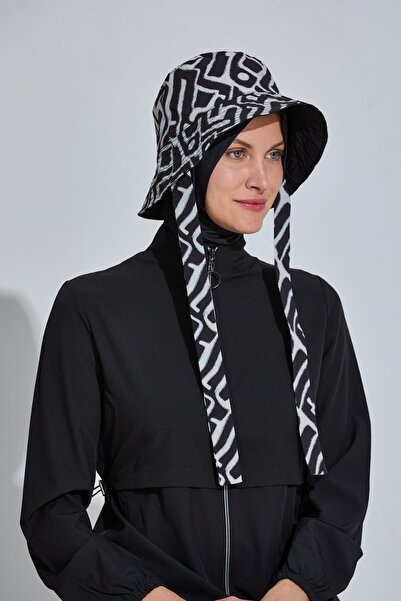 İKSUN Patterned Tie-Up Beach Bucket Hijab Hat