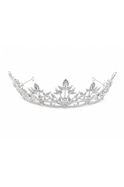 OEM Tiara aurie cu perle albe verticale - design unic