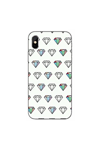 OEM Husa compatibila cu Apple iPhone XS Silicon Gel Tpu Model Diamonds Patter...