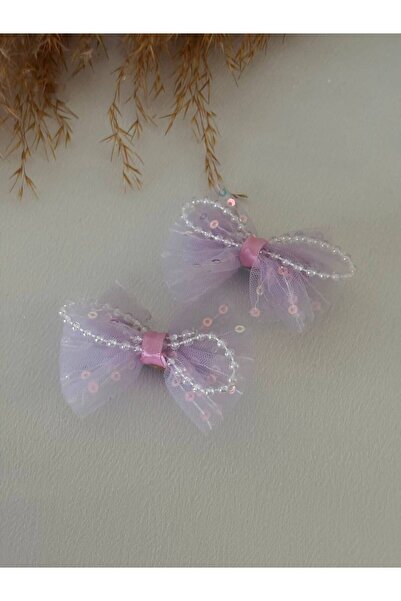 Tokacınız Double Bow Buckle with Sequin and Bead Detail