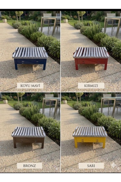 ZÜMHA Mangal Balkon Bahçe, Kamp ve Piknik İçin Taşınabilir Kömürlü Mangal 4 R...