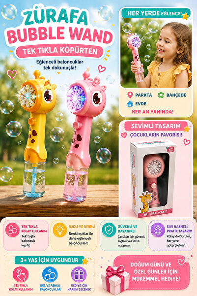 Sıraç İthalat Zürafa Bubble Wand Işıklı Baloncuk Tabancası