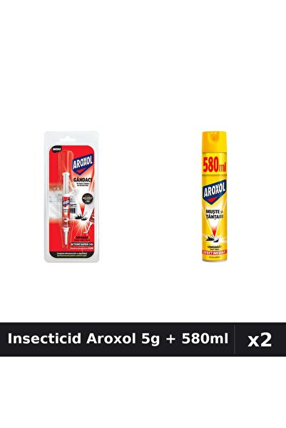 Aroxol Set 2 Insecticid - Pastile Anti-Insecte 5g + Spray 580ml - Protectie G...
