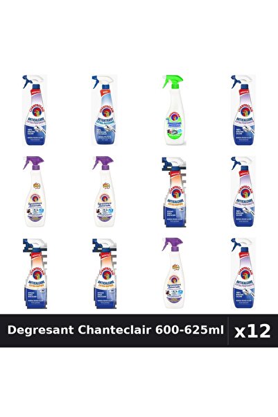 Chanteclair Top Bottom Set of 12 Universal Degreaser 600-625ml - Anti-limesca...