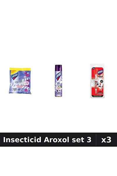 Aroxol Set 3 Spray și Pastile Insecticid - 250ml, 20 buc, 5g - Anti Insecte