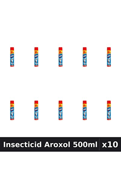 Aroxol Set 10 Spray Insecticid 500ml - Anti Gândaci, Țânțari, Muste - Protecție
