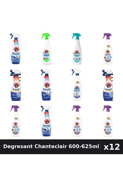 Chanteclair Set 12 Degresant Universal 600-625ml - 8 Arome, Detartrant, Antic...