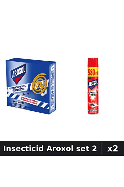 Aroxol Set 2 Insecticid - Pastile Anti-Insecte 10 buc + Spray 580ml - Protect...