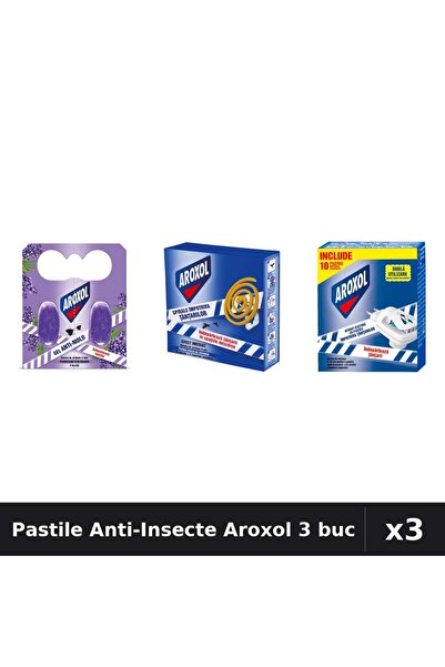 Aroxol Set 3 Pastile Anti-Insecte - 2 și 10 buc - Protecție Eficientă Casa