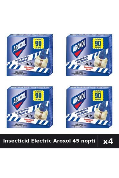 Aroxol Set 4 Insecticid Electric 45 Nopti - Anti Gandaci, Tantari, Muste
