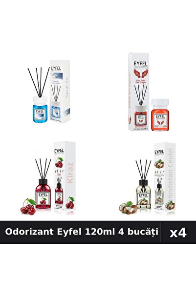Eyfel Set 4 Odorizant Camera Betisoare 120ml - Cool Water, Red Dragon, Cireșe...