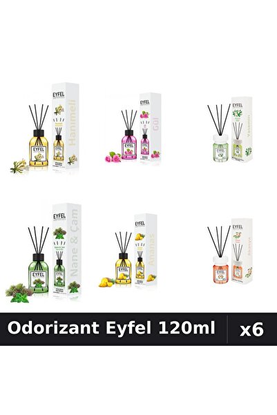 Eyfel Set 6 Odorizante Camera Betisoare - 6 Arome Asortate, 120ml Parfum