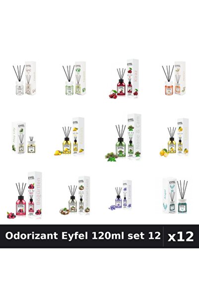 Eyfel Set 12 Odorizant Camera Betisoare 120ml - 12 Arome Asortate, Parfum Intens
