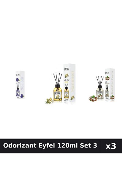 Eyfel Set 3 Odorizant Camera Betisoare 120ml - Zambile, Mâna Maicii Domnului,...