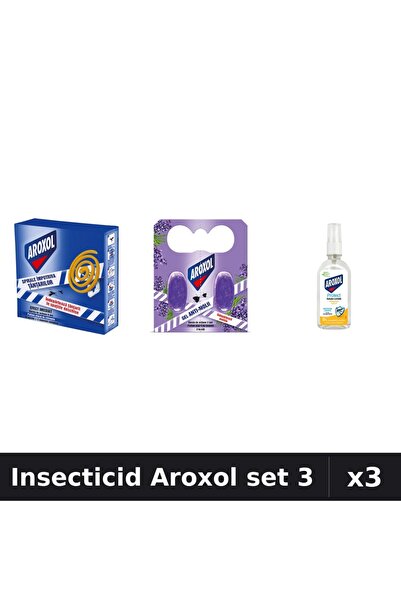 Aroxol Set 3 Insecticid - Pastile Anti-Insecte 10+2 buc, Loțiune Repelent 85ml