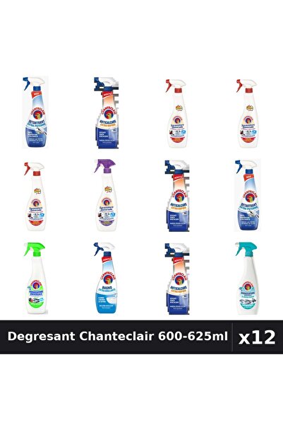 Chanteclair Set 12 Degresant Universal 600-625ml - 7 Arome, Detartrant, Antic...